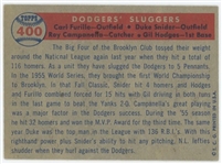 1957 Topps Dodgers Sluggers #400